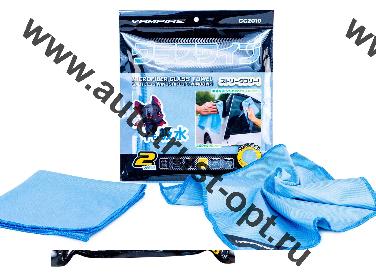 StreakFree безворсовая для стекла из микрофибры 400х400, Голубая, 300 гр/м2, GG2010