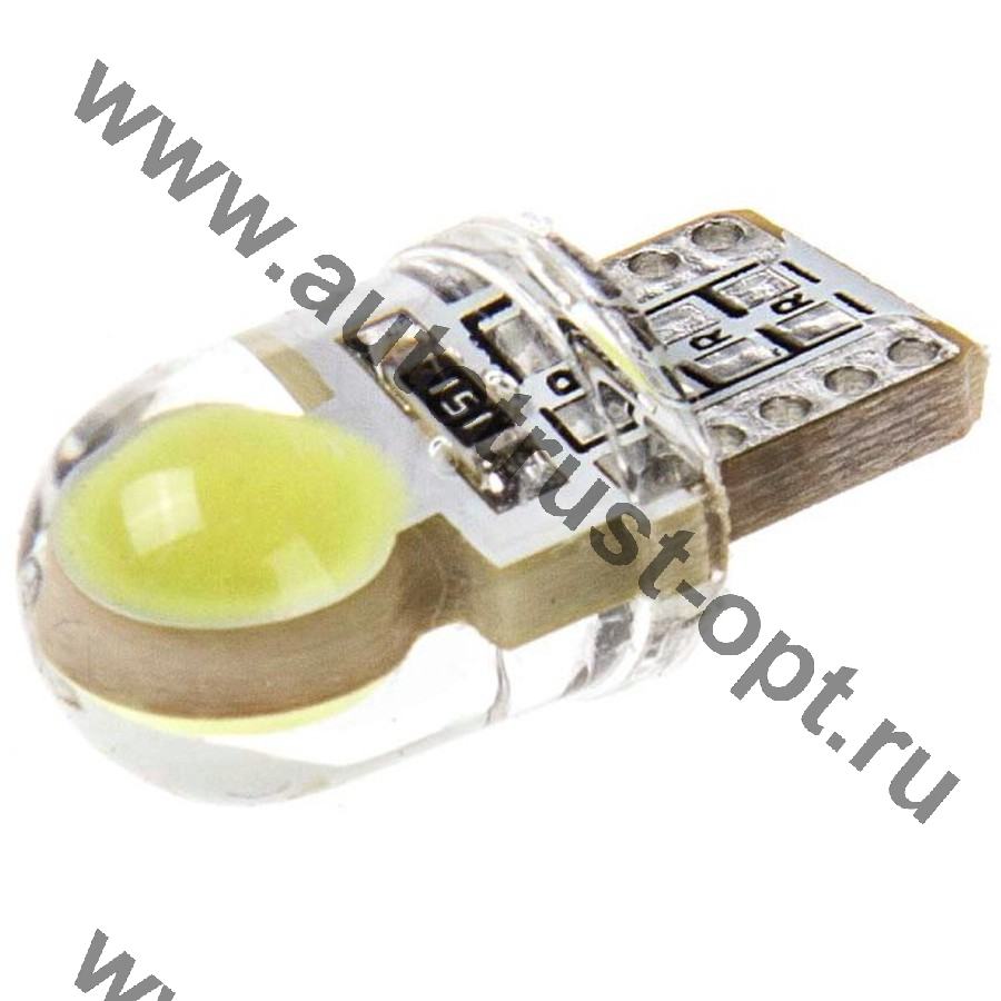 SKYWAY Автолампа диод W5W (T10, 194) W2.1x9.5d  12V  2COB 1-конт 0,2W  бел, пакет с подвесом (уп.2шт