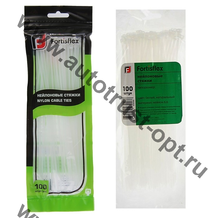 Хомут (стяжка) "Fortisflex"  8 х 400  (белый)