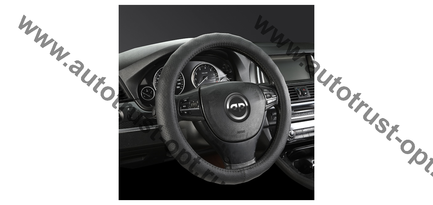 Оплетка рулевого колеса, кожа,ребристая,черный (М)