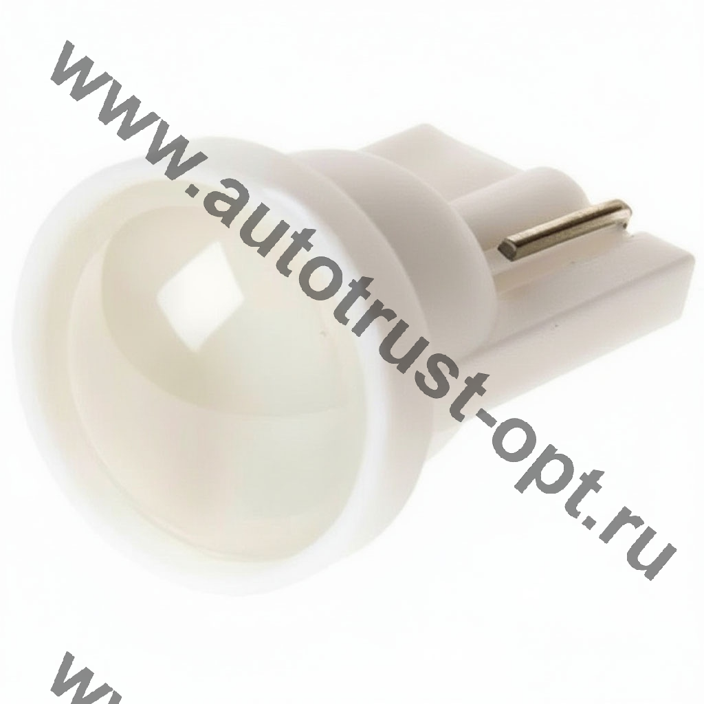 SKYWAY Автолампа диод W5W (T10, 194) W2.1x9.5d 12V 1COB сфера 1-кон 2W  бел, пакет с подвесом (уп.10