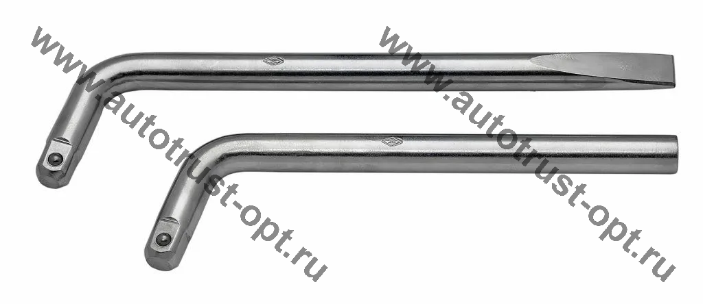 Ключ ( вороток ) с прис. квадр. изогнутый 200 мм с лопаткой цинк