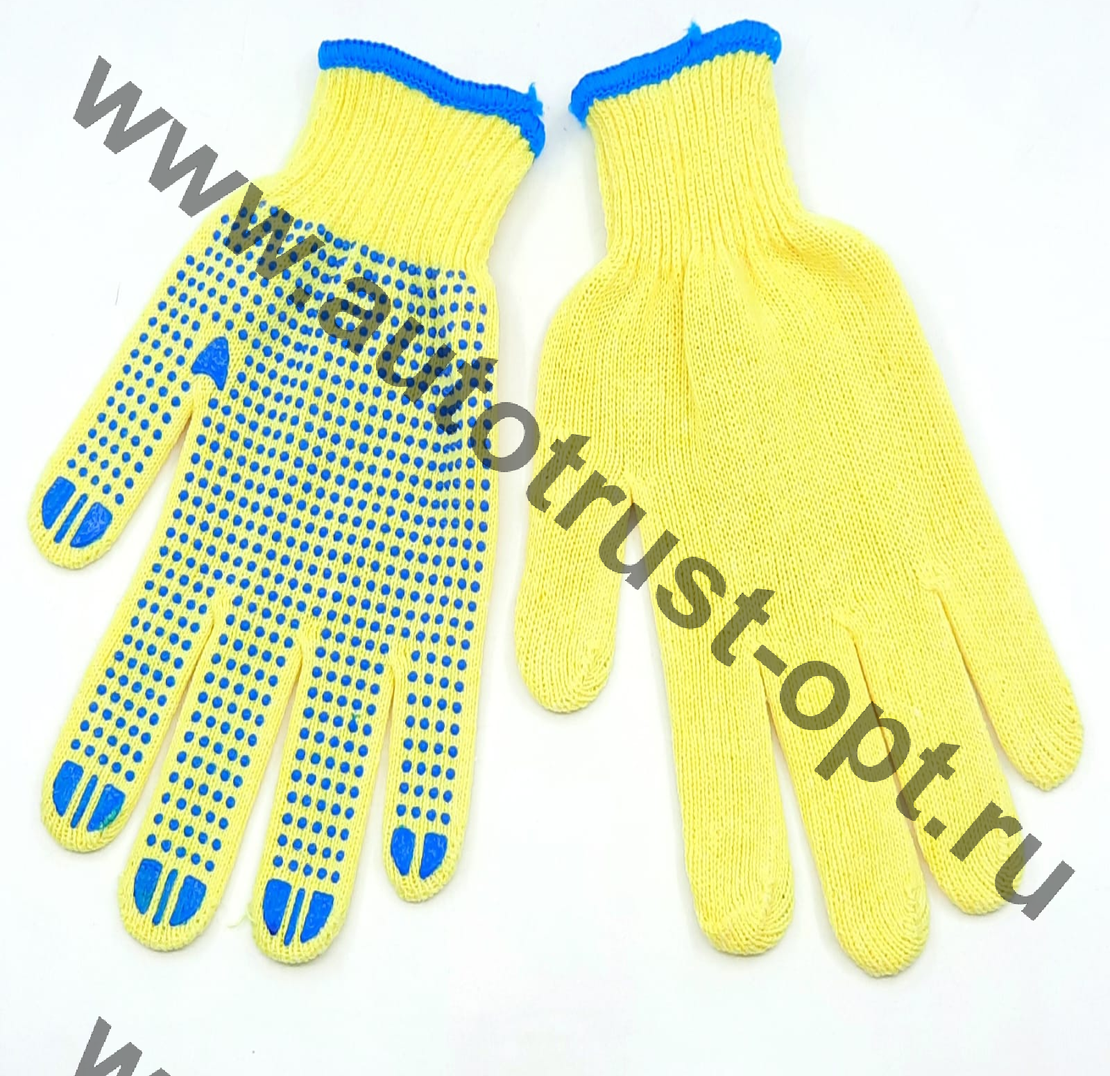 Перчатки х/б  с ПВХ жёлтые