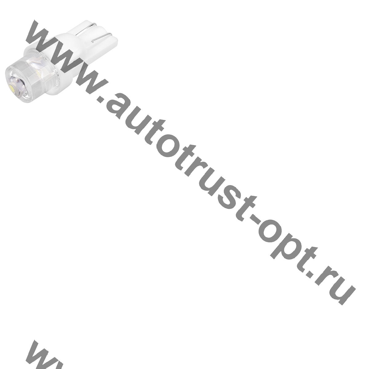 SKYWAY Автолампа диод W5W (T10, 194) W2.1x9.5d  12V  1SMD 1-конт 2W  бел, пакет с подвесом (в уп10шт