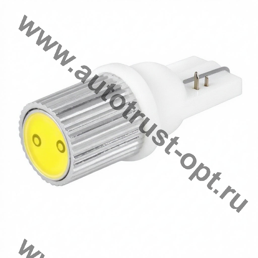 SKYWAY Автолампа диод W5W (T10, 194) W2.1x9.5d 12V 1SMD сеоая 1-кон 0,5W  бел, пакет с подвес (в уп2