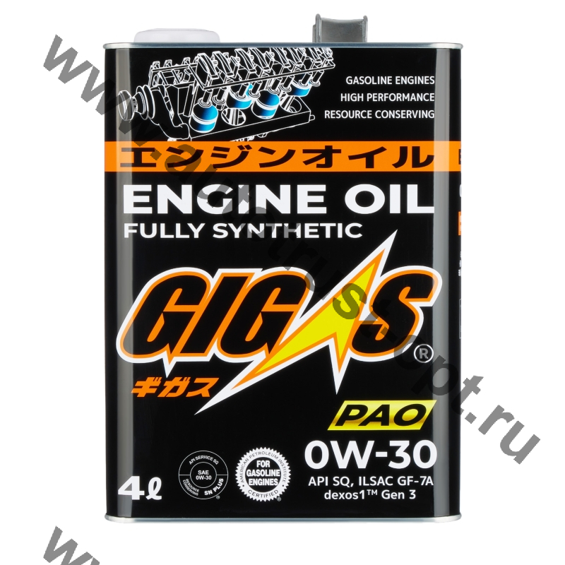 Масло моторное GIGAS 0w30 SQ GF-7A  4л. (синтетическое)