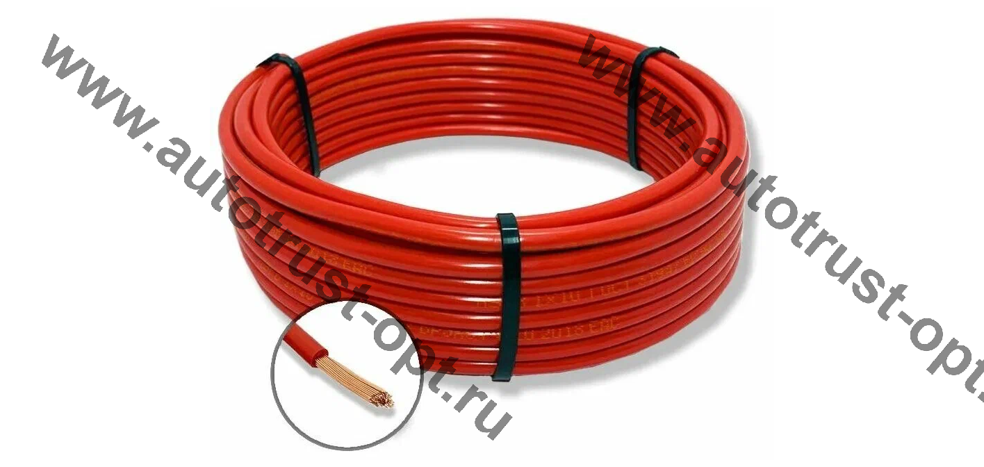Провод ПуГВ 1х6мм2 красный (медный, Россия) по 10м