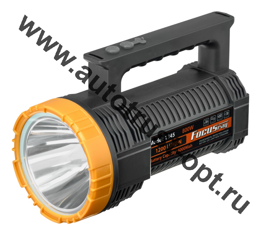 FOCUSray Фонарь 1345 акку 6000 mAH WHITE LASER 1200 люмен  USB кабель