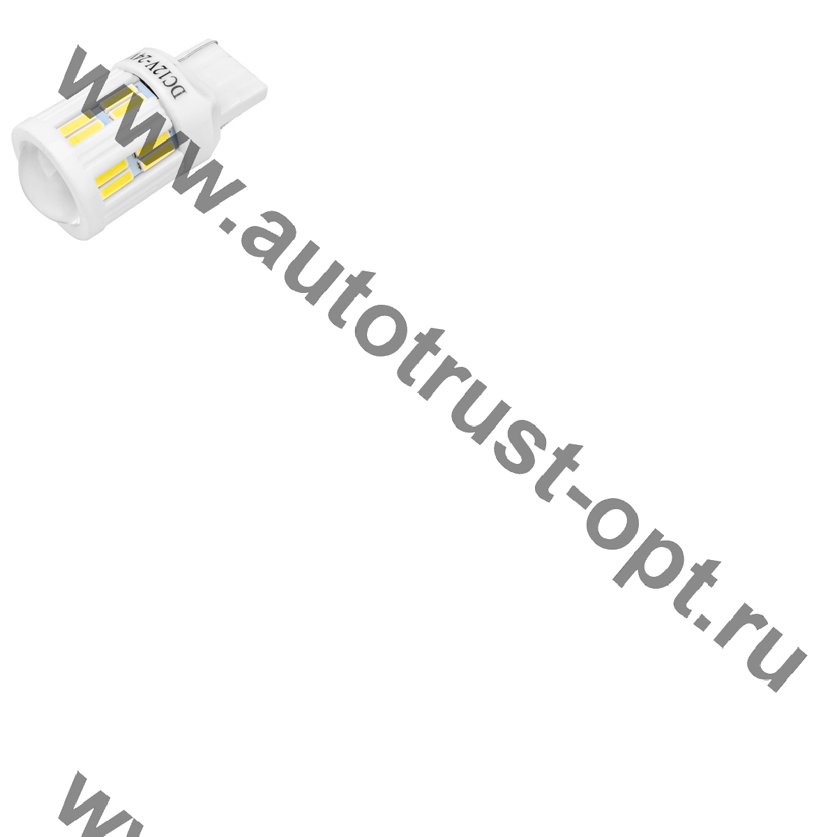 SKYWAY Автолампа диод W21W (T20, 7440) W3x16d 12/24V  28SMD 1-конт белая  CANBUS (в уп.2шт)