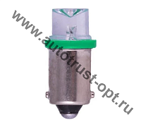Светодиод 12V T8 BA9S Конус GREEN (A12-4, габарит) Маяк