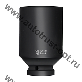 БелАК Ударная шестигранная глубокая головка 36мм, 1/2, CRV