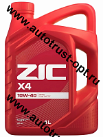 Масло моторное ZIC  X4 10W40  (бензин, п/синт)  4л