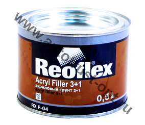 REOFLEX Грунт Акриловый 2K 3+1 черный 0,5 л+0,17л отв..
