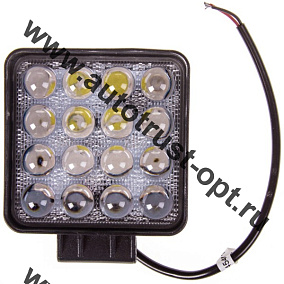 Фары светодиодные SKYWAY 107*107(126)*55мм квадратная 12V/24V 48W 6000K 16диод.