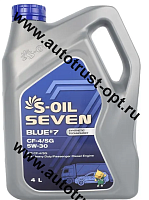 Масло моторное S-OIL BLUE#7  5W-30 API CF-4/SG (дизель, п/синт)   4л