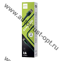 PERFEO Кабель USB A вилка - C вилка, 3A, зеленый, длина 1 м, AVANGARD  ( U4713 )