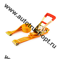 ТОП АВТО ПРО Ремень крепления груза для ЕВРОФУРЫ ширина 50мм, Полиэфир 2500/5000кг (крючки ласточка)