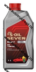 Масло моторное S-OIL RED #7 10W40 API SN (бензин, п/синт)  1л