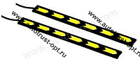 KS Фары светодиодные KS-1720 COB, ходовые огни, COB, 6 диодов, черный корпус 172*4*16мм, 2 шт