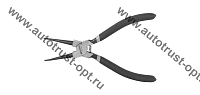 THORVIK Щипцы прямые для стопорных колец с ПВХ рукоятками, сжим, 180мм, 12-65 мм 