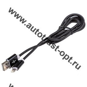 Кабель SKYWAY S09601003 USB-Lightning 3,0А 1.5м черный в коробке