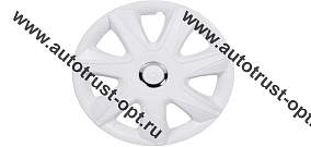 "АКС авто"  Колпак декоративный ДЖОЙ белый глянец хром (пруж.) карбон  15" (2)