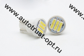 T10 (W5W)-7020-3SMD 12V светодиод (голубой лед)