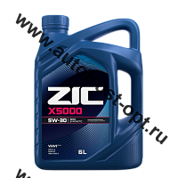 Масло моторное ZIC X5000 5W30 API CI-4 (дизель, п/синт)  6л
