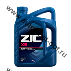 Масло моторное ZIC X5 10W40 API SP (бензин, п/синт.) 4л