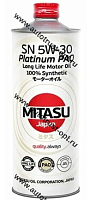 Масло моторное MITASU PLATINUM PAO SP 5W-30  1л синтетическое для бенз. двигат. MJ-111/1