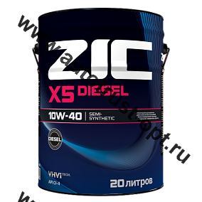 Масло моторное ZIC X5 Diesel 10W40 API CI-4/SL (дизель, п/синт.) 20л  