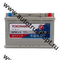 АКБ YOKOHAMA   EFB DIN70 L3  70 а/ч ССА 700 (278*175*190)