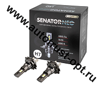 SKYWAY Автолампа диод H7 PX26d 12V 56W 6000Лм компакт+вентилятор SENATOR NEO 6000K,.комп.2 шт