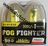 AVANTECH  H4 12V 60/55W (120/110W) 3000K  (AB3004) комплект 2 шт желт.
