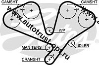 Ремень ГРМ 5353XS (T-195, 257х32) GATES 257YU31.8