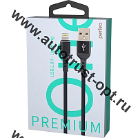 PERFEO Кабель USB A вилка - Lightning вилка, 2.4A, черный, длина 1 м, Light Premium ( I4316 )