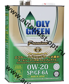 Масло моторное MolyGreen Premium 0W20 SP/GF-6A  4л