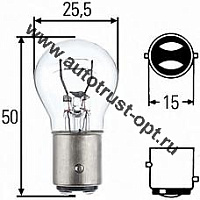 А 24V 21/5W  BAY 15d "Hella"