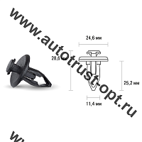 Клипса SKYWAY  S05601013 для кузова и внеш. обвеса со штырем нажимная 11,4х24,6х28,6 Chrysi FR Ford 