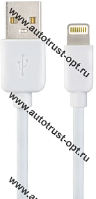 PERFEO Кабель USB A вилка - Lightning вилка, 2.4A, белый, длина 1 м, ONE  ( I4604 )