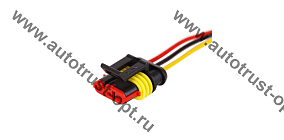 DJ7031-1.5-11 Автомобильный разъём штекер с проводом 20см (3-х контактный)