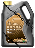 Масло моторное S-OIL GOLD #9 PAO 5W30 API SN/CF (универсальное, синт)  4л
