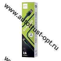 PERFEO Кабель USB A вилка - C вилка, 3A, зеленый, длина 1 м, AVANGARD  ( U4713 )