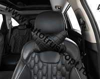 Подушка на подголовник кожа иск. Черная (строчка Черная)