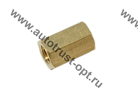 Переходник тормозной муфта М10х1 - М10х1 (латунная) (иномарки)