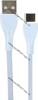 PERFEO Кабель USB A вилка - C вилка, 2.4A, голубой, силикон, длина 1 м, ULTRA SOFT  ( U4712 )