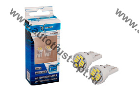 Xenite T0811 Блистер св/диод 9-30V T10 8SMD W2.1x9.5D  WHITE б/ц (2 шт) 