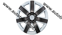 "АКС авто"  Колпак декоративный ГАЛАКСИ микс бело-черный (пруж.) карбон 15" (2)