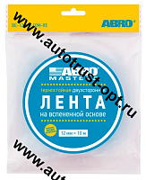 ABRO MASTERS Лента клейкая двухсторонняя 12мм х 10м черная