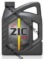 Масло моторное ZIC  X7  LS 10W40  SN/CF, ACEA C3  4л (универсальная синтетика)